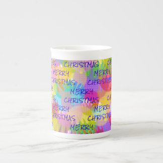TASSE EN PORCELAINE PERSONNALISÉ JOYEUX DE COULEUR ÉPARGNÉE NOËL