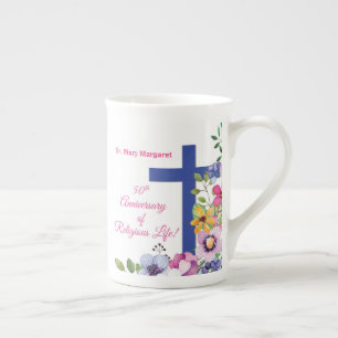 Tasse En Porcelaine Personnaliser, 50e anniversaire Nun vie religieuse