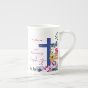 Tasse En Porcelaine Personnaliser, 60e anniversaire Nun vie religieuse