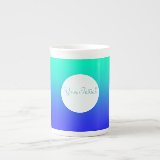Tasse En Porcelaine Personnaliser Bleu Vert Blanc (Devant)