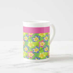 Tasse En Porcelaine Personnaliser la boue d'os de la Chine : Primroses