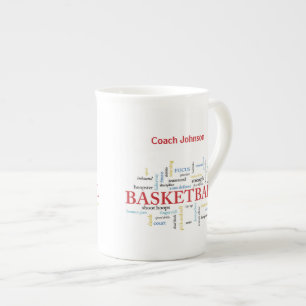 Tasse En Porcelaine Personnaliser le Merci d'entraîneur de basket-bal