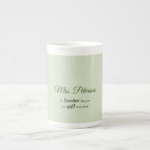 Tasse En Porcelaine Personnaliser, Merci enseignant, Fleur religieuse (Devant)