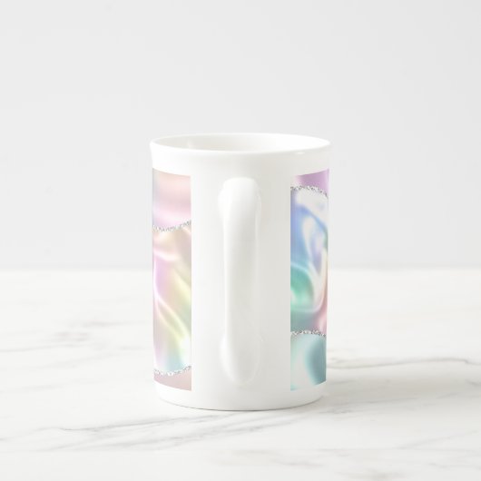Tasse En Porcelaine Personnalize Purple Script, Iridescent Wave (Dos)