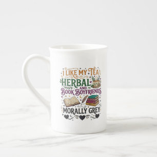 Tasse En Porcelaine Petit ami du livre moralement gris de la fille rom