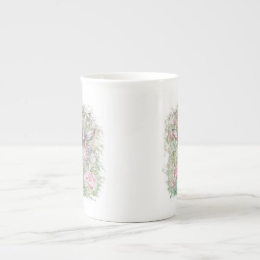 Tasse En Porcelaine Petite fée Rose (Devant)