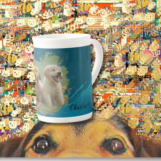 Tasse En Porcelaine pets name elegant typography & photo