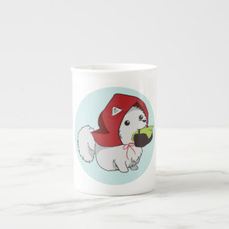 Tasse En Porcelaine Peu de chiot rouge d'équitation