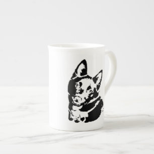 Tasse En Porcelaine Photo de Chien Schipperke