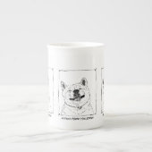Tasse En Porcelaine photo de drôle mignon chien souriant akita (Devant)