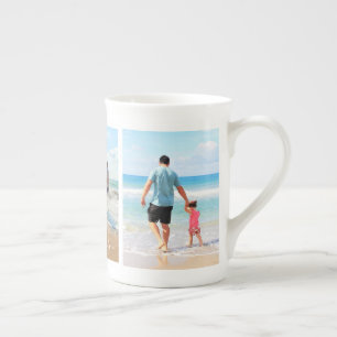 Tasse En Porcelaine Photo personnalisée Collage de texte - J'aime ma f