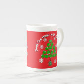 Tasse En Porcelaine Pickleball Christmas Tree Deck the Halls Party (Devant droit)