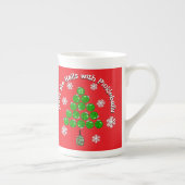 Tasse En Porcelaine Pickleball Christmas Tree Deck the Halls Party (Droite)