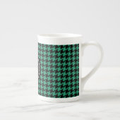 Tasse En Porcelaine Pied-de-poule vert à la mode élégant avec le (Droite)