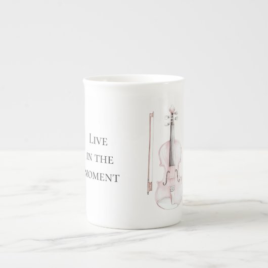 Tasse En Porcelaine Pink Blush Violin (Devant)