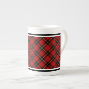 Tasse En Porcelaine Plaid rouge et noir de tartan de Wallace de clan