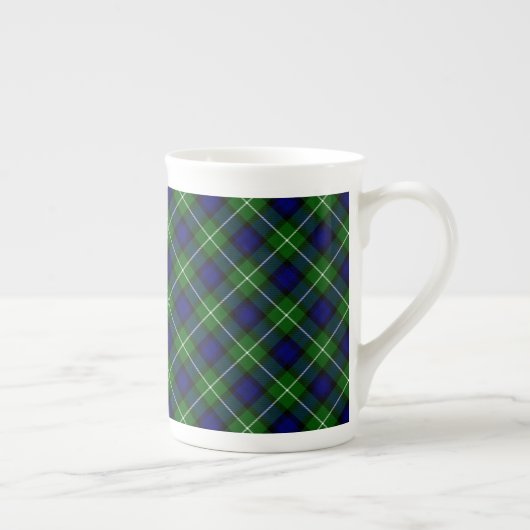 Tasse En Porcelaine Plaid vert bleu Lamont tartan (Droite)