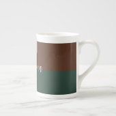 Tasse En Porcelaine Plaque moderne manuscrite propre nom Brown vert (Droite)