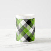Tasse En Porcelaine Plaques Tartan simples Vert néon (Devant)