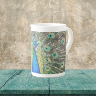 Tasse En Porcelaine Plumage bleu Peacock