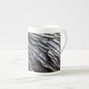 Tasse En Porcelaine Plumes de Dindon Sauvage II Design Abstrait de la