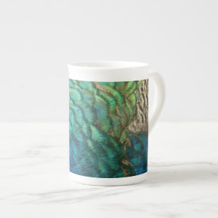 Tasse En Porcelaine Plumes de paon I Design de nature abstrait coloré