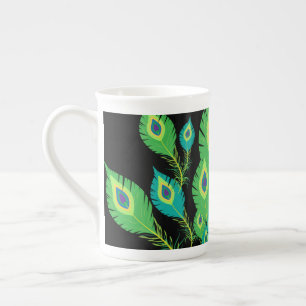 Tasse En Porcelaine Plumes de paon   Oiseaux de paon   Nature