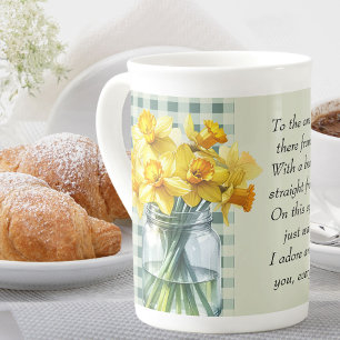 Tasse En Porcelaine Poème pour quelqu'un de spécial Daffodils à carrea