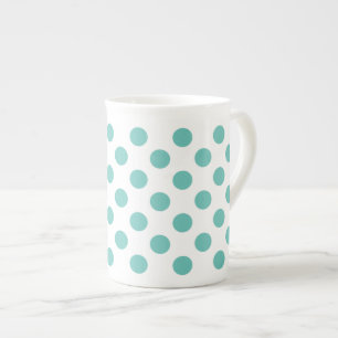 Tasse En Porcelaine Point Polka Turquoise clair