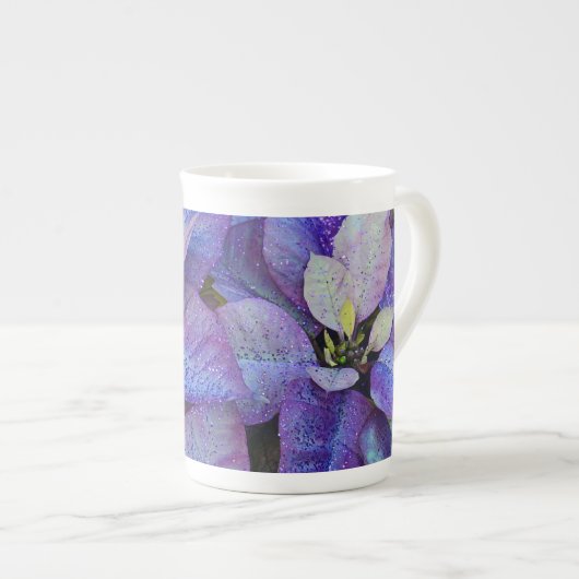 Tasse En Porcelaine Pointe de Noël pourpre (Devant droit)