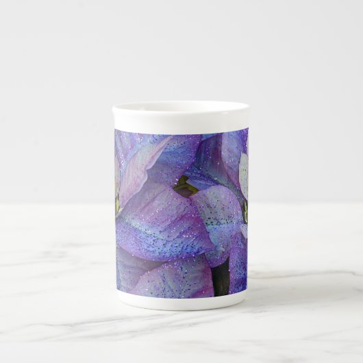 Tasse En Porcelaine Pointe de Noël pourpre (Devant)