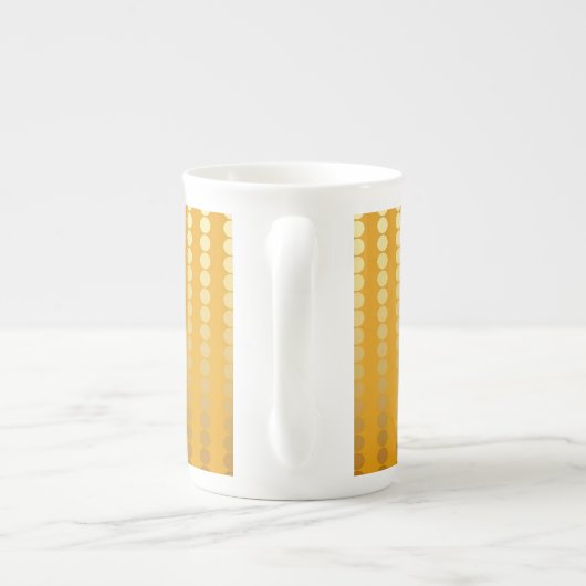 Tasse En Porcelaine Points satinés - or et moutarde (Dos)
