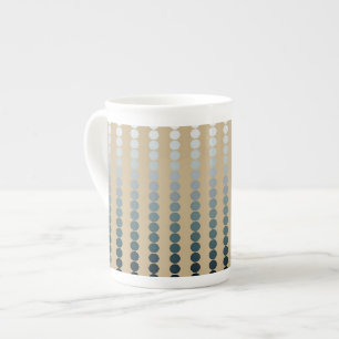 Tasse En Porcelaine Points satinés - taupe et gris étain