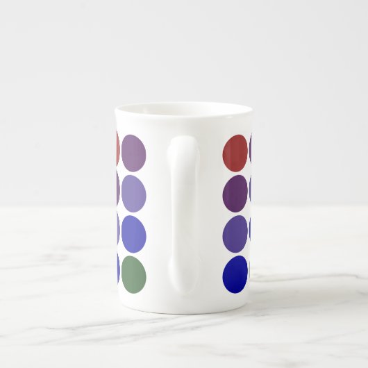 Tasse En Porcelaine Pois arc-en-ciel en blanc (Dos)