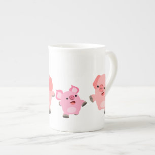 Tasse En Porcelaine Porcs de dessin mignons