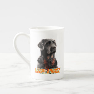 Tasse En Porcelaine Portrait de chien noir élégant - Art réaliste pour