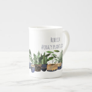 Tasse En Porcelaine Pot de plante fou Plante en pot et cactus