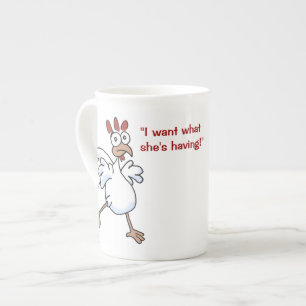 Tasse En Porcelaine Poulet heureux et triste