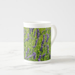 Tasse En Porcelaine prairie de fleurs de lavande violette
