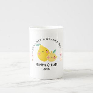 Tasse En Porcelaine Première fête des mères 2026 Maman et bébé citron 