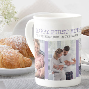 Tasse En Porcelaine Première fête des mères Meilleur Collage de pho
