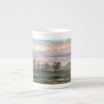 Prés grands de lac - tasse de porcelaine tendre