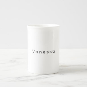 Tasse En Porcelaine Professionnel classique simple nom personnalisé