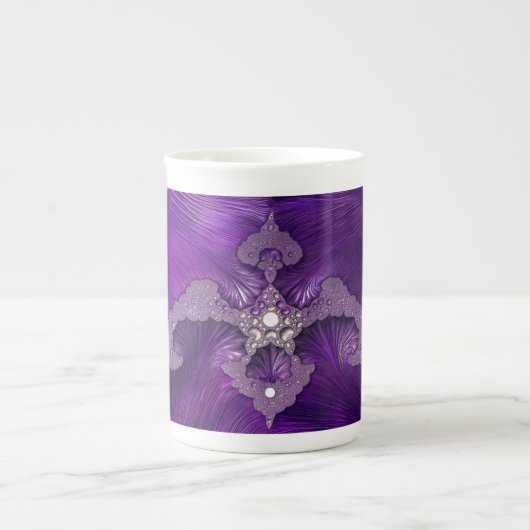 Tasse En Porcelaine Purple Abstract Fractal Bird (Devant)