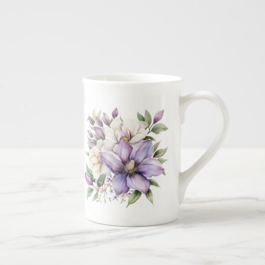 Tasse En Porcelaine Purple Floral (Droite)