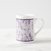 Tasse En Porcelaine Purple Hand Drawn Greenery (Droite)