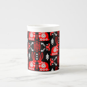 Tasse En Porcelaine Rabbit Nordic Scandinavian Folk Art