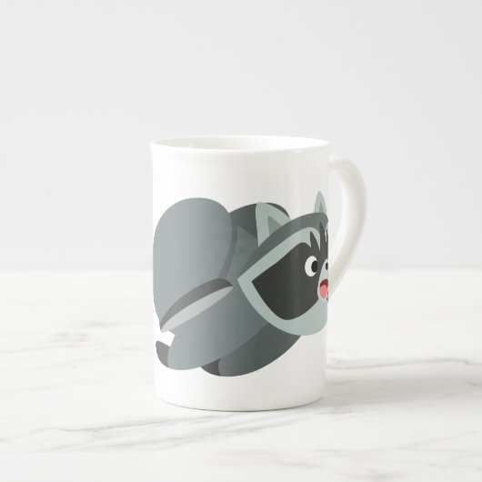 Tasse En Porcelaine Raccoon de dessin animé mignon (Devant droit)