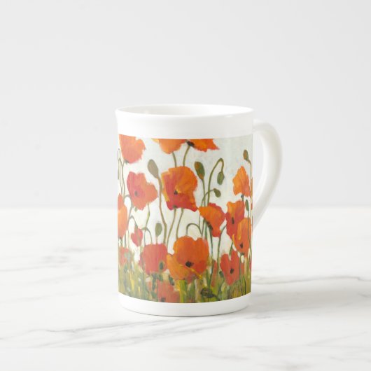 Tasse En Porcelaine Rangées de pavots I (Devant droit)