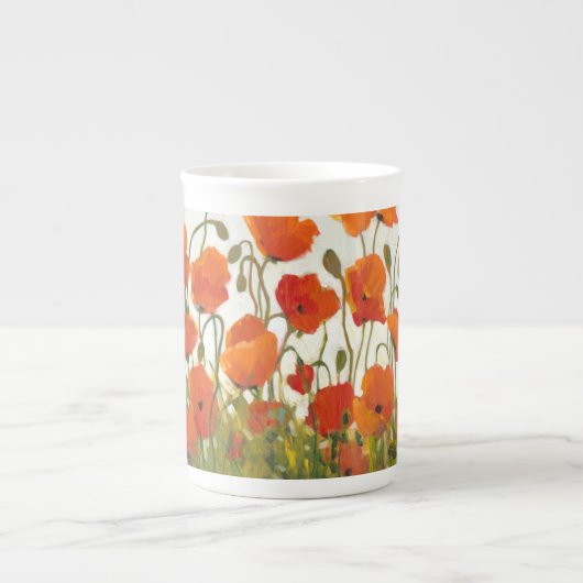 Tasse En Porcelaine Rangées de pavots I (Devant)